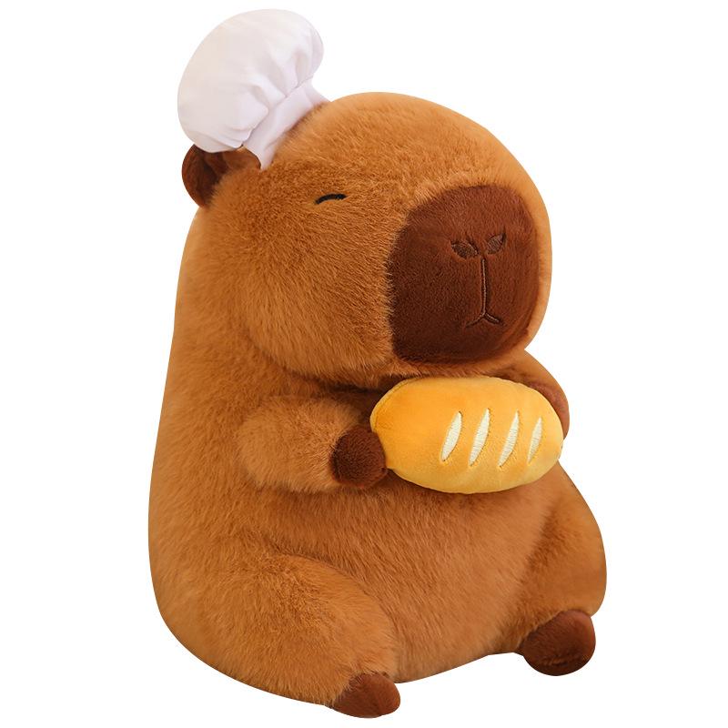 Chef Capybara Plush Toy - Cute Stuffed Animal Pillow Gift for Kids & Girls