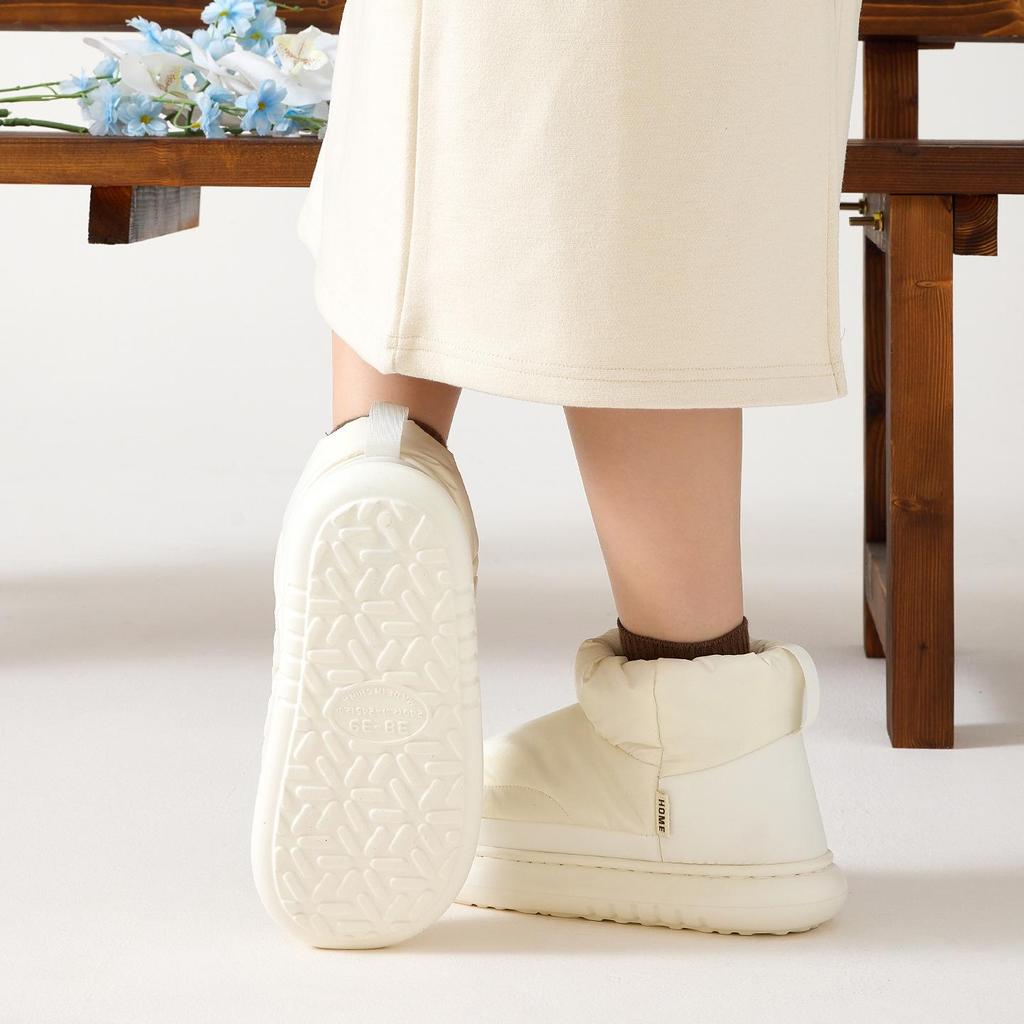 Damen Wasserdichte Daunenslipper - Warm, Weich, Dicke Sohle, Plus Samt für Herbst/Winter Heimgebrauch