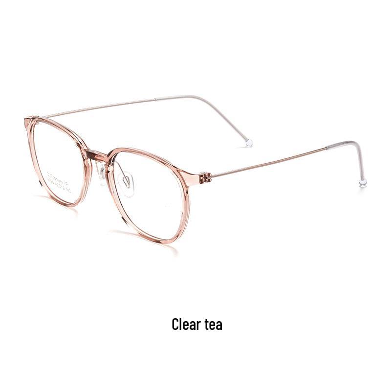Danyang 5822N Women's Retro Small Frame Myopia Glasses, Ultra-Light Transparent Pure Titanium Frame