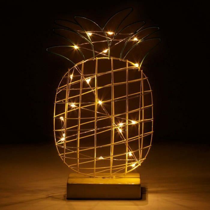 Lampe Decorative - Ananas - LED - Jaune - Adulte - Essentiel