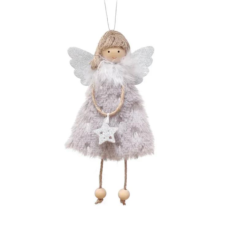 Christmas Tree Pendant Hanging Ornaments Plush Angel Dolls Decoration Xmas Angel Girl Navidad New Year Gifts