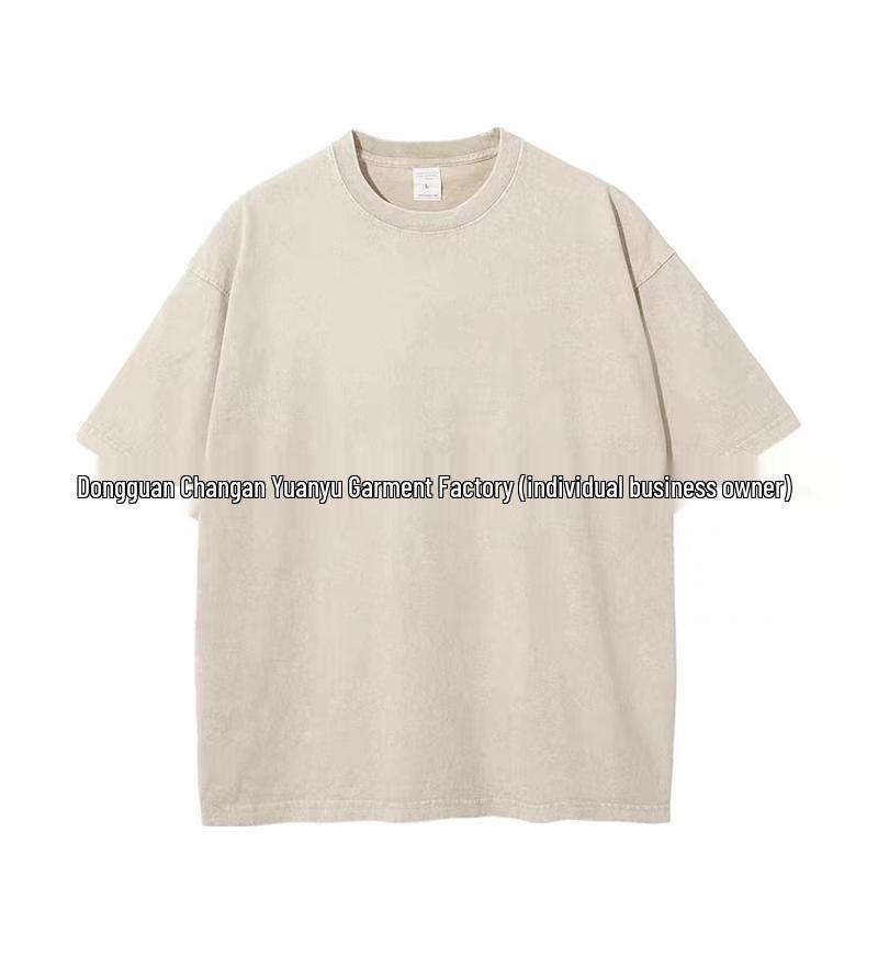 T-shirt unisex retrò in stile americano distressed in cotone pesante