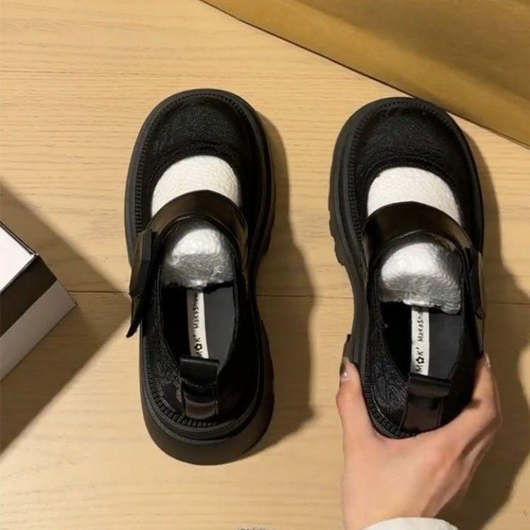 Thick-soled National Style New Chinese-style Printed Embroidered Small Leather Shoes Women's Summer New Retro Mary Jane Shoes