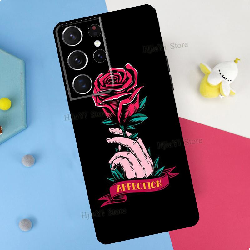 Red Rose Flower Phone Case For Samsung Galaxy S23 S22 Ultra Note 20 10 S8 S9 S10 Plus S20 FE S21 FE Cover