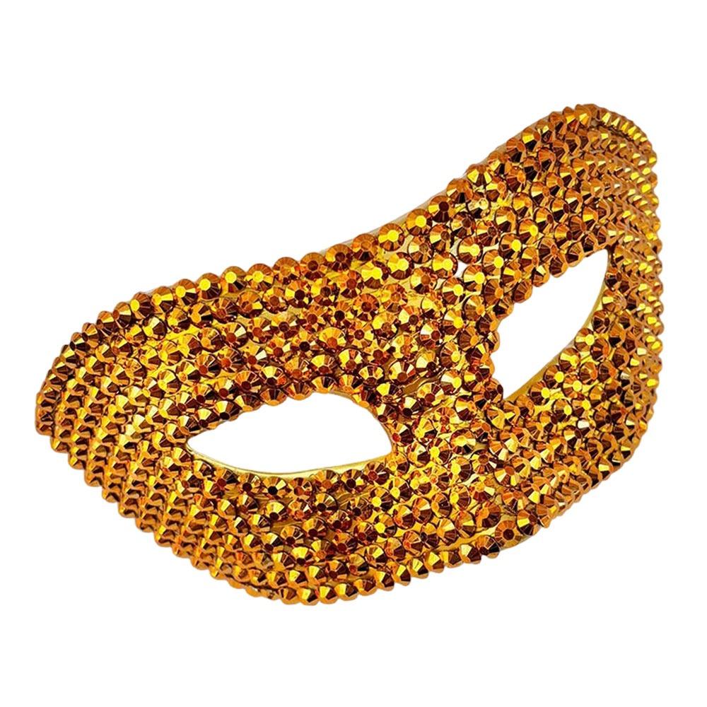 

Rhinestone Decorated Sparkling Rhinestone Mask Sparkling Finish Half Face Design Sexy Half Face Mask Sexy Style Diamond Pattern золотой