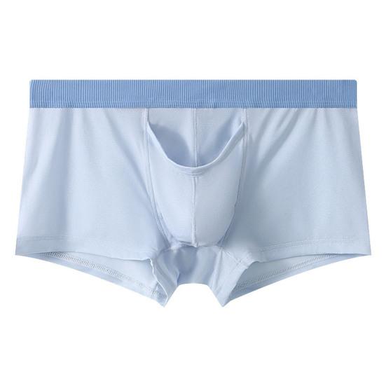 Men Cotton Underpants Color Matching Elephant Nose U Convex Thin Mid Waist Soft