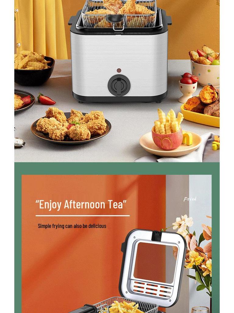 Electric Deep Fryer, 2.5L Large Capacity, with Fry Basket for French Fries