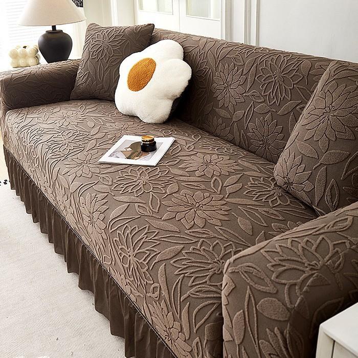 Jacquard Velvet Sofa Cover All Inclusive Universal Set New All Season Universal Anti Slip Seat Cushion Cover Fabric  French Style