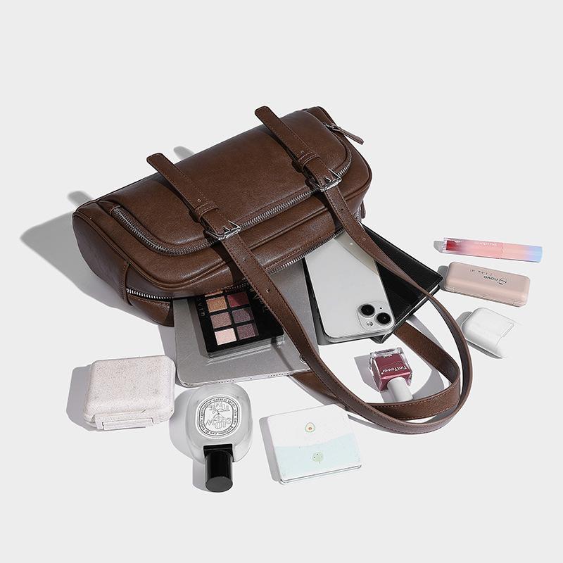 French Retro Melard Underarm Bag Autumn Winter New Large Capacity High-end Boston Versatile Shoulder Bag