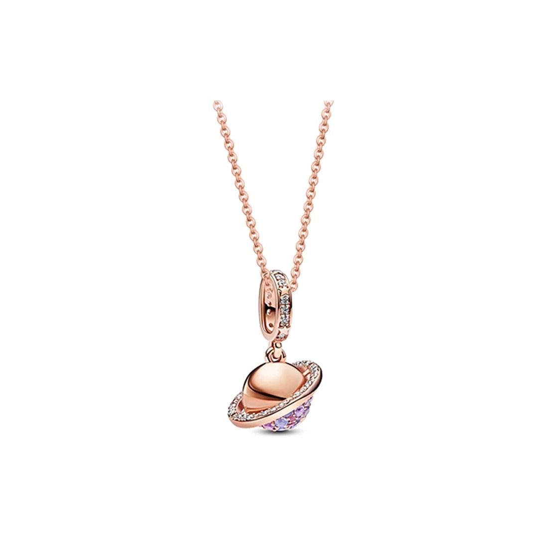 Pandora Roaming Universe Planetary Saturn Set Necklace Women necklace Rose-Gold Silver ZT-0041 Box