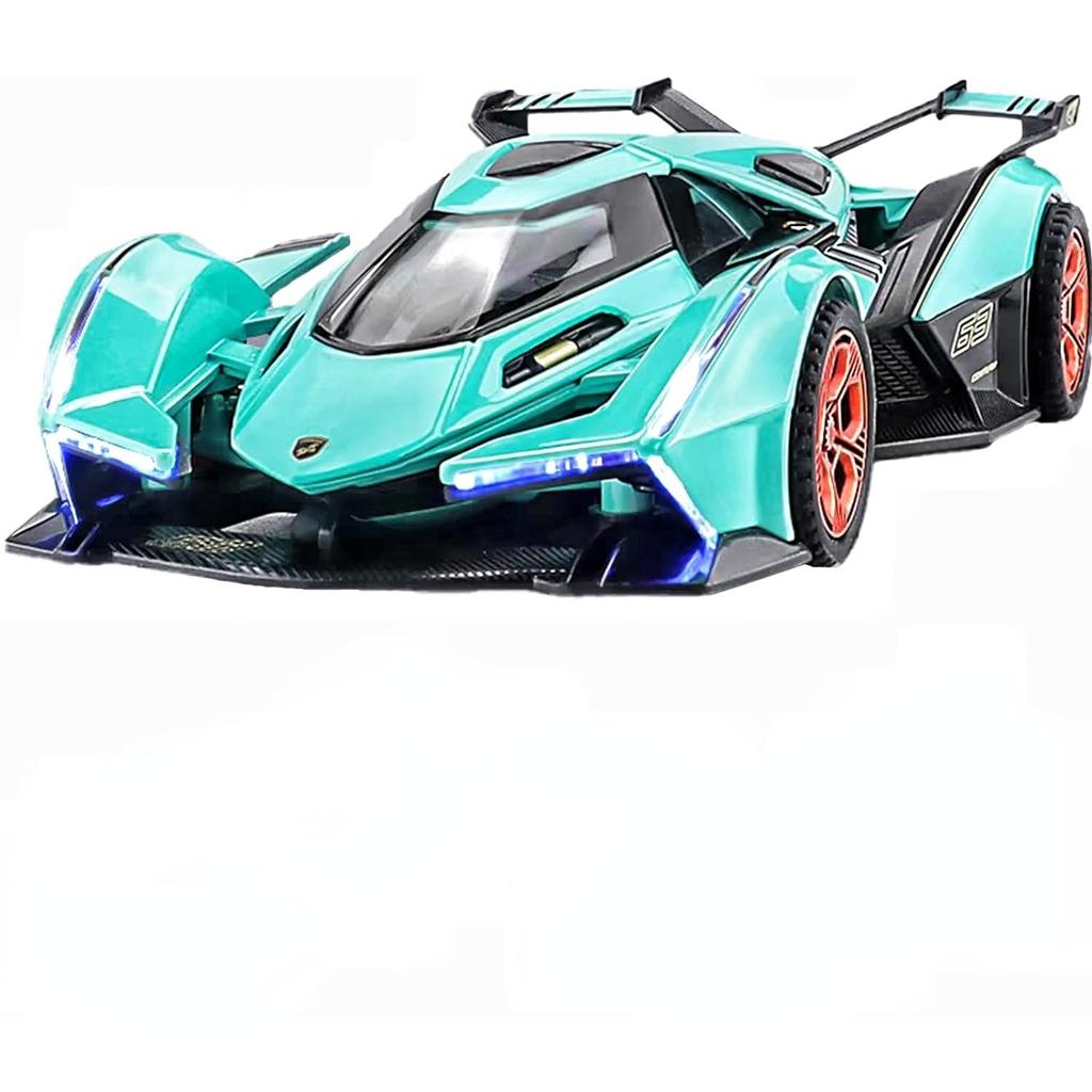 1/32 Toy Cars Lambo V12 Race Car Toys Model Die-cast Pull Back Model with Sound and Light Toy Vehicle for 3+Year Old Boys Festival Gift Car