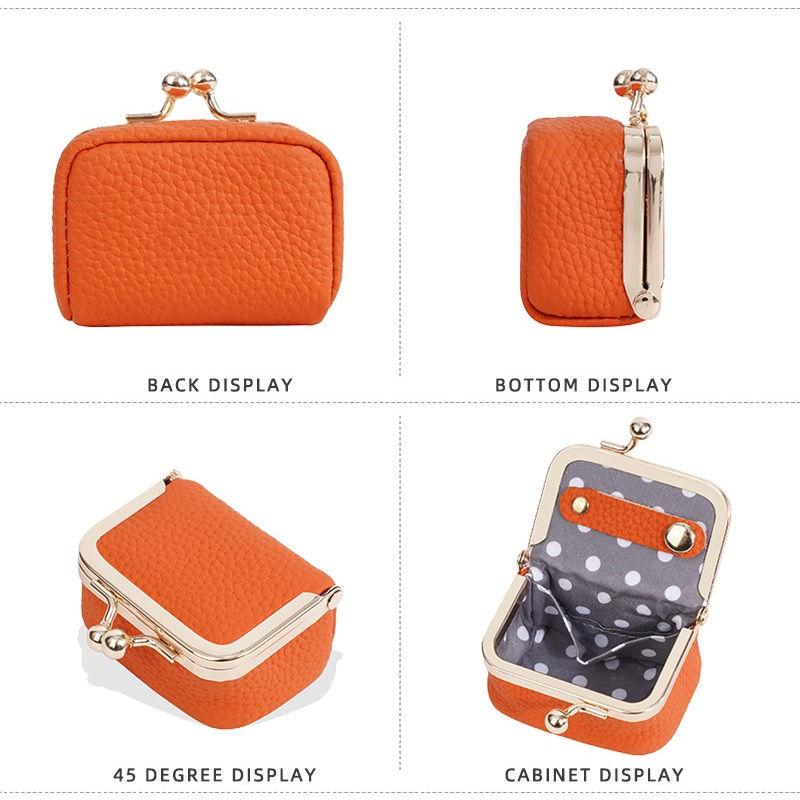 Baellerry Fashion Mini Purse for Women Genuine Leather Ring Earrings Jewelry Storage Box Ladies Coin Purse GZW