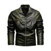 Men's Cross-Border PU Leather Motorcycle Jacket, European/American Style, Modern Tough Guy, Plus Velvet.