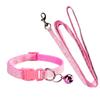 Dog Paw Print Pet Traction Rope Adjustable With Collar Puppy Collar Set Pet Walking Lead Rope Breathable Puppy Cat Accessories