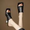 New Style Square Toe Slip On Shoes Soft Ladies Abnormal Heels Sandals All Matched Open Toe Shoes Sexy Summer Shoes Zapatos Mujer