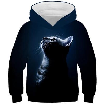 New Boys Girls 3d Animal Print Sweatshirt Kids Cartoon Wacky Fuzzy Cat Explore Space Galaxy Children Harajuku Hoodies Tops