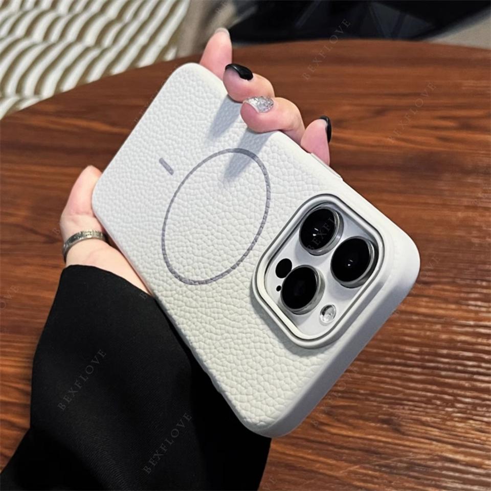Leather Magnetic Phone Case For iPhone 15 14 13 12 11 16 Pro Max Plus SE XR X XS MAX For Magsafe Wireless Charge Protector Cover