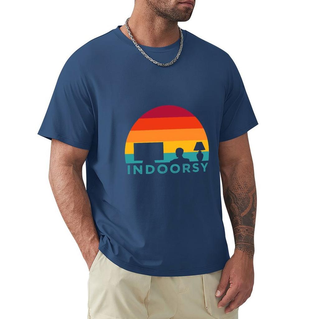 Funny Indoorsy Rather Be Inside Indoors Streaming Meme Gift T-Shirt Anime Tshirt Blouse Heavy Weight T Shirts For Men