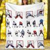 Ice Hockey Theme Printed Blanket - Perfect for Couch, Bed, Travel & Outdoor Use | Machine Washable, Cozy & Durable.