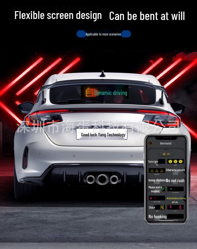 LED Bluetooth Smart Display: USB-Powered Flexible Full-Color Advertising Screen for Cars