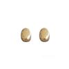 925 Silver Needle Chubby Golden Bean Teardrop Stud Earrings for Women - Smooth, Hollow, Shiny Gold Design, Fashionable Ins Style