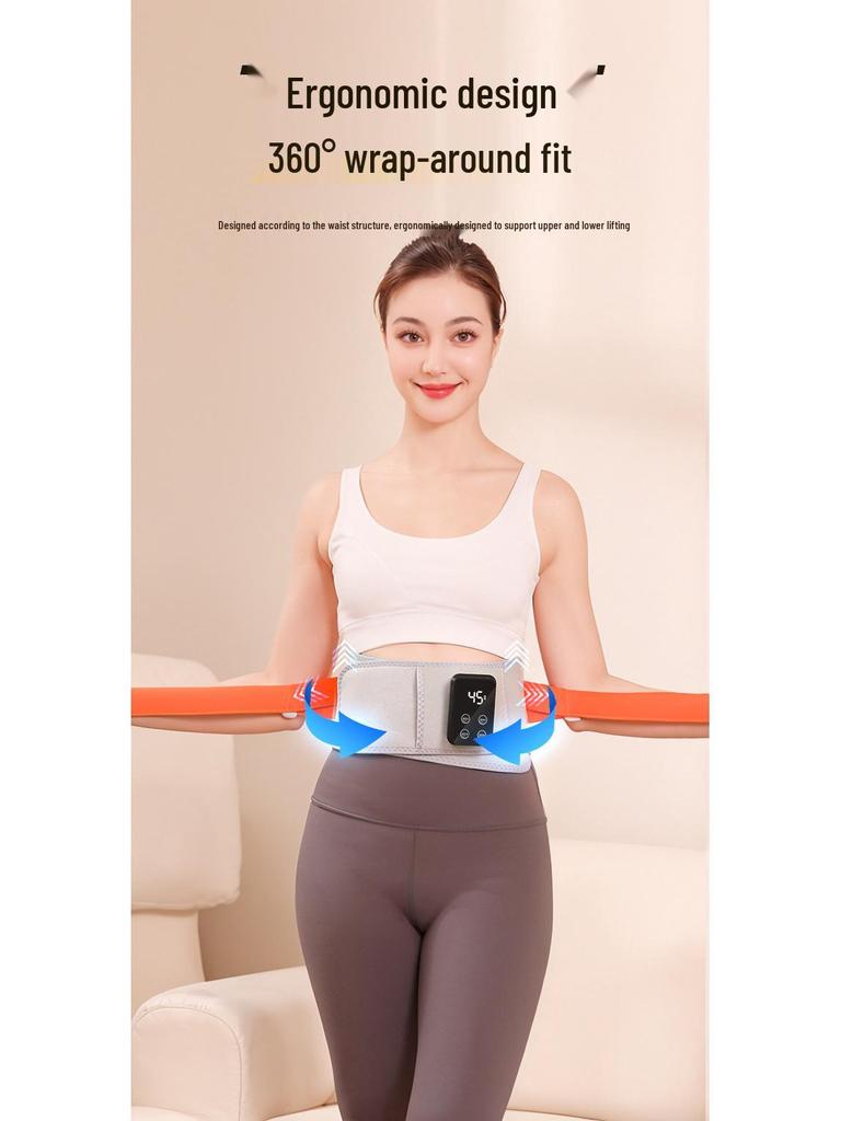 Rechargeable Heated Lumbar Massage Belt - Large Screen, Vibration, Warm Abdomen Support, Perfect Mother's Day Gift