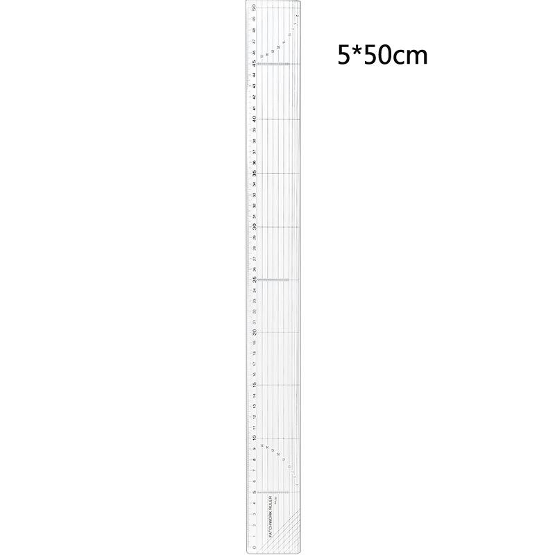 1PC Acrylic Quilting Ruler Clear Transparent Patchwork Ruler with Double-Colored Grid Lines for DIY Cutting and Crafts Sewing