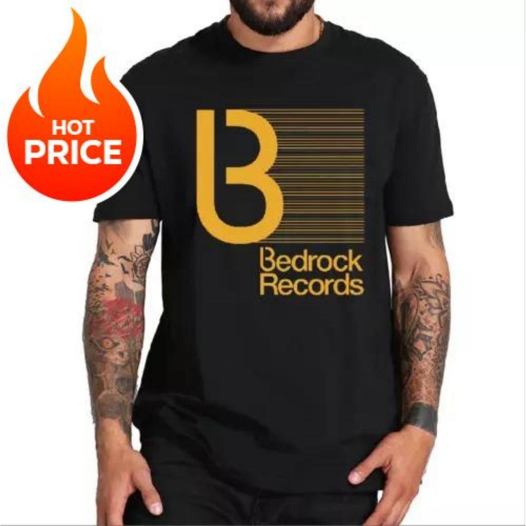 Sommar Nya Herr T-shirts Bedrock Records Progressive House Musikskivor Herr T-shirts Vintage Mode Unisex Kortärmade Toppar
