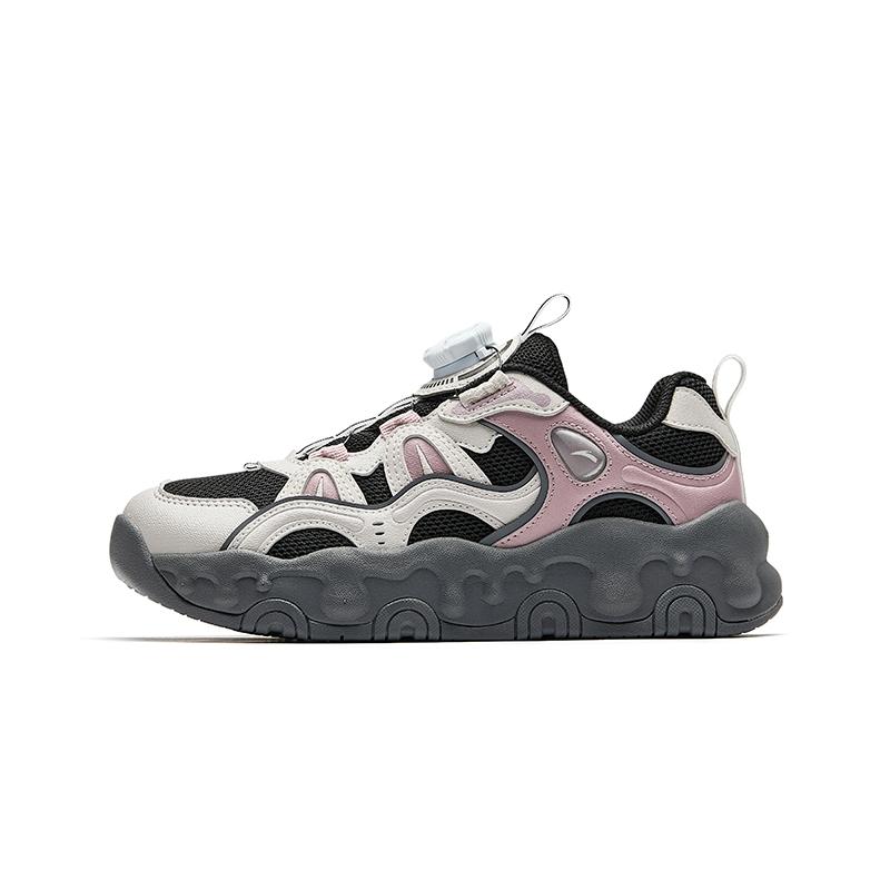 Anta Childrens Brownie Synthetic Leather Mesh Fashion Versatile Trendy Thick Sole Non-Slip Wear-Resistant Breathable Low-Top Casual Shoes A22538809