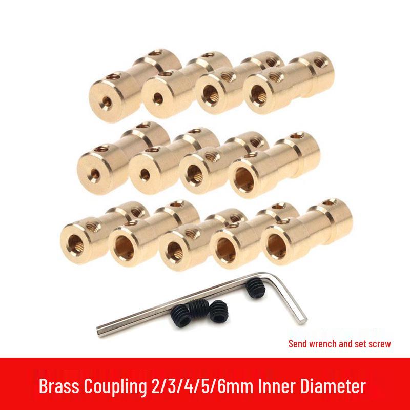 Латунная муфта: Адаптер для уменьшения диаметра для приводных валов 2/2,3/3/3,17/4/5/6 мм 2 to 2mm Adapter