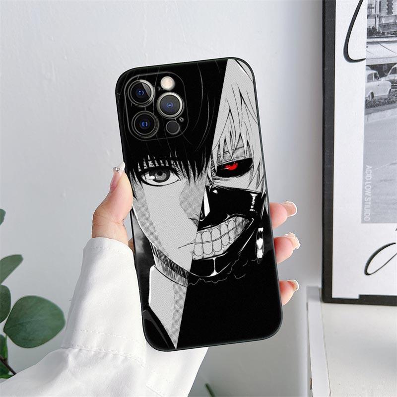 Tokyos Anime Ghouls Phone Case for iPhone 11 15 16 Pro Max Case Kens Kanekis Coque For Apple 13 Pro 14 Plus 12 Mini X Soft Cover