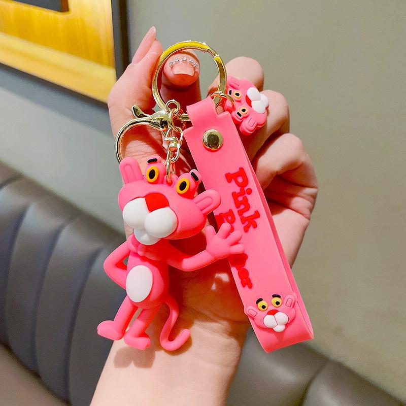 Pink Panther Keychain Cartoon Style For Cars Bags And Creative Gifts Student