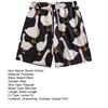 Men Beach Shorts Elastic Waist Adjustable Drawstring Cartoon Goose Print Beach Shorts Quick Drying Leisure Shorts