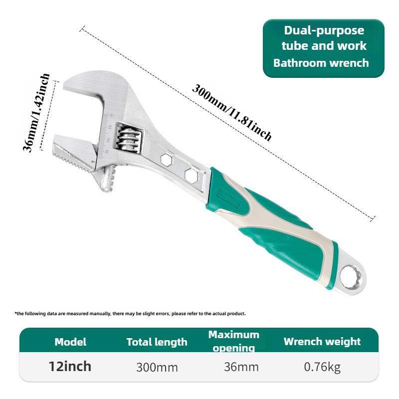 8/10/12 Inches Multifunctional Wrench with Anti Slip Handle High-carbon Steel Large Opening Adjustable Ratchet Wrench Hand Tools