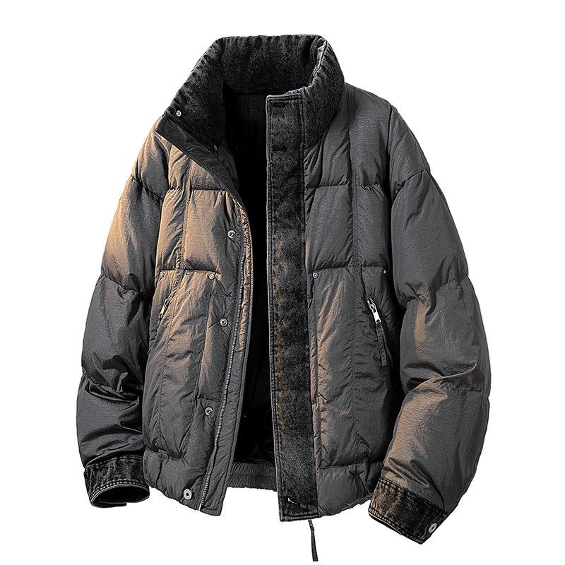 LEE Collaboration Men s Winter Denim Patchwork Down Jacket, 90% Down. XL (140-160 Jin)