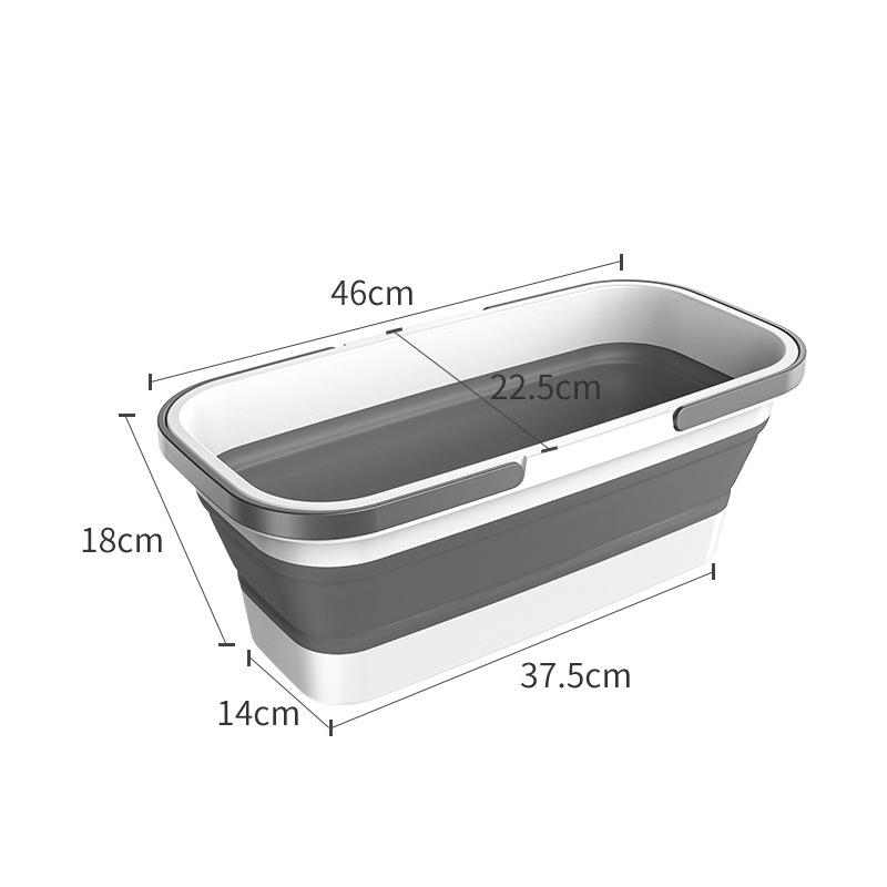 Multifunctional Silicone Folding Mop Bucket - Portable Rectangular Design