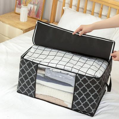 3 pezzi borsa portaoggetti in tessuto non tessuto finestra trasparente cerniera resistente maniglia portatile pieghevole antipolvere trapuntata custodia per abbigliamento forniture per la casa