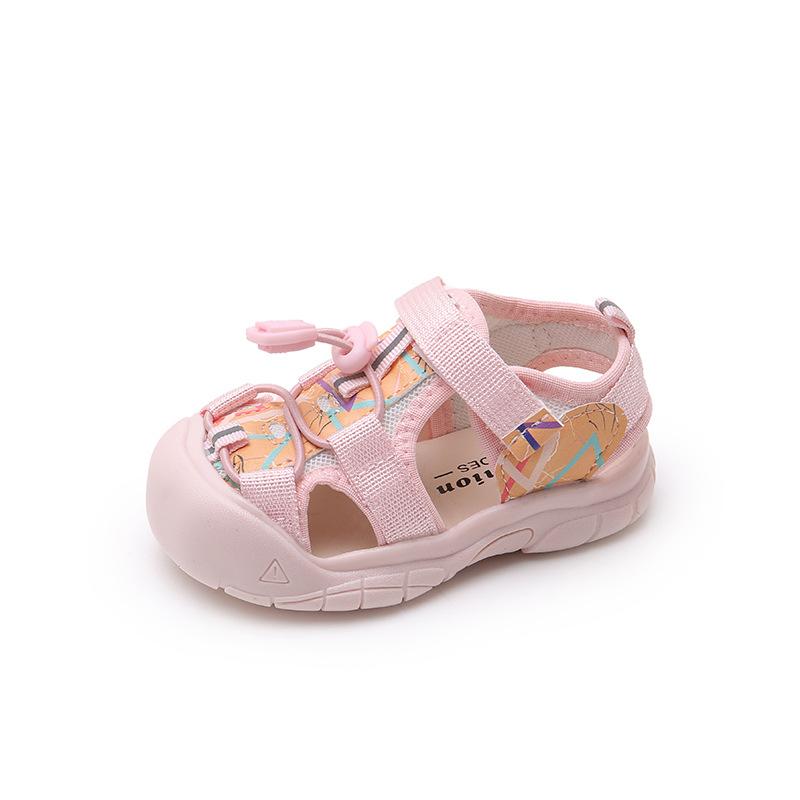 Summer children's creek sandals single mesh boys' sports sandals hollow fashion girls' bag head shoes non-slip soft sole