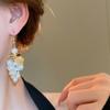 Leaf and Grape Pearl Tassel Ear Hook Faux Pearl Vintage Dangle Earrings  Jewelry Gift