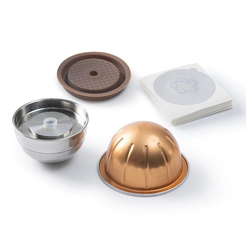 Für Nespresso Vertuoline Pop Vertuo Next Kaffeemaschine Wiederverwendbarer Kaffeekapsel-Filter mit Original-Kapseln Edelstahl