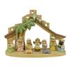 Weihnachts Krippenfiguren Heilige Familie Figur mit Esel Krippenfigur, Tischdekoration Religiöse Weihnachtsdekorationen