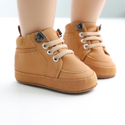 Newborn Baby Shoes Infant Toddler Boy Comfort Soft-Sole PU Flat High-top Anti-slip Baby Accessories Sneaker Moccasins