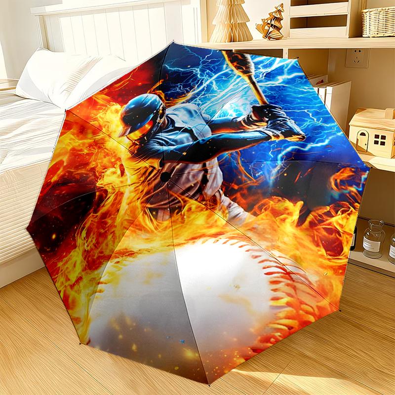 Soccer Player In Action Umbrella 8-Frame for Travel, camping, Casual Lightweight Portable Umbrella, Essential for every family Holidays Gift