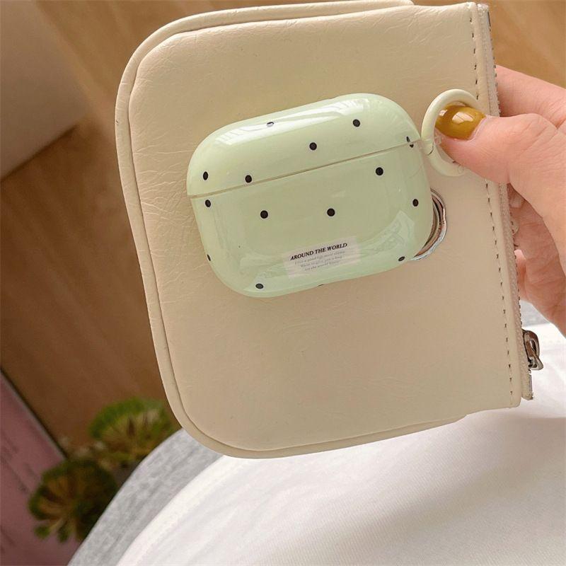 Simple Chic Pink Green Polka Dots Solid Color Protective Earphone Case Cover for AirPods 1 2 3 4 Pro 2 Pro 3