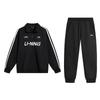 Li Ning Logo Letter Print American Style Fleece Warm Comfortable Versatile Half Zip Polo Sweatshirt Long Sleeve Casual Sports Suit AWDU919-2-AKL73-6