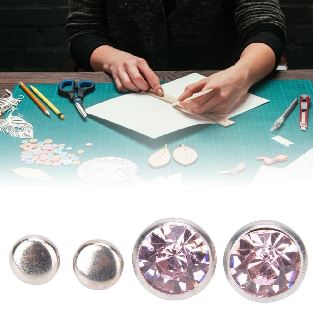 

20 Компл. Стразовые заклепки Разноцветные Серебристая сторона DIY Сумка Обувь Одежда Декор 10мм10мм Серебристая сторона Розовый страз