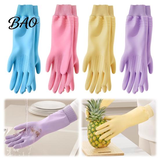 Fleece Lined Cleaning Gloves Dishwashing for Housework, Waterproof PVC Rubber Gloves, Anti-slip Protective Laundry Grip Warm Velvet Lining Kitchen And