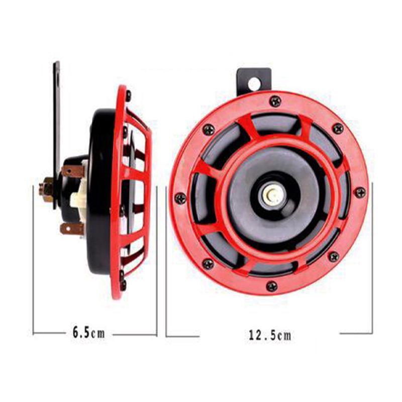 2pcs Car Horn 12V Disc Electric Air Horn Kit 125mm Dual Tone Super Loud Alarm Singal Waterproof Motorcycle Truck Accessory