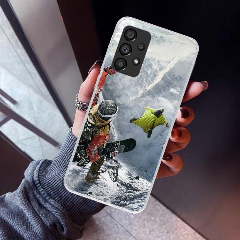 Adventure Snowboarding Extreme Phone Case For Samsung Galaxy A12 A52S A42 A32 A22 A51 A50 Note 20 Ultra 10 S10 Plus A71 A70 A31