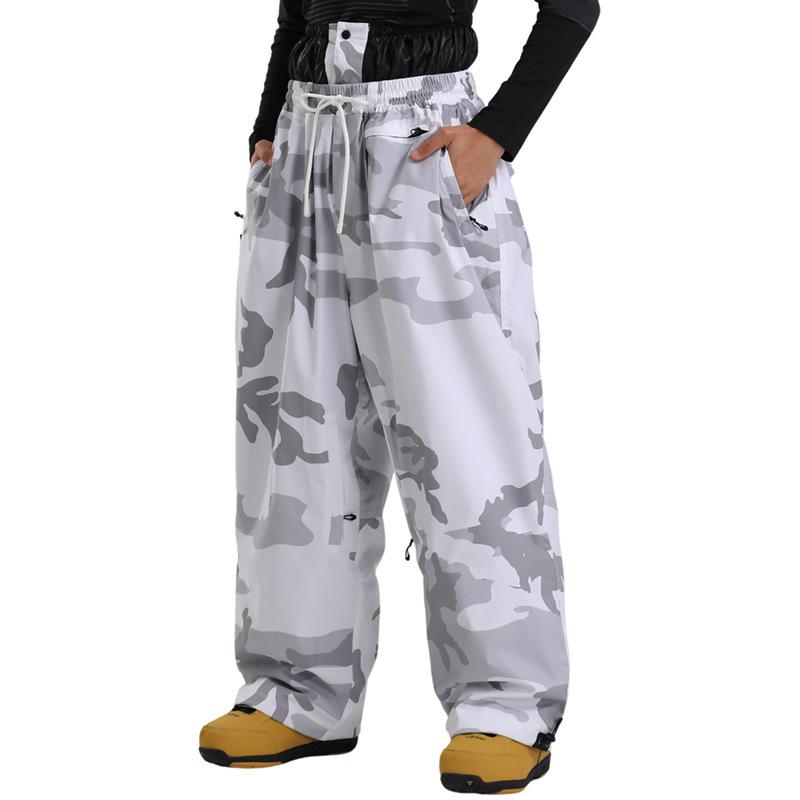Mens and Womens Baggy Ski Pants Waterproof Windproof Snowboarding Pants Insulated Winter Outdoor Hiking Warm Skiing Pants Loose Sport Snow Pants